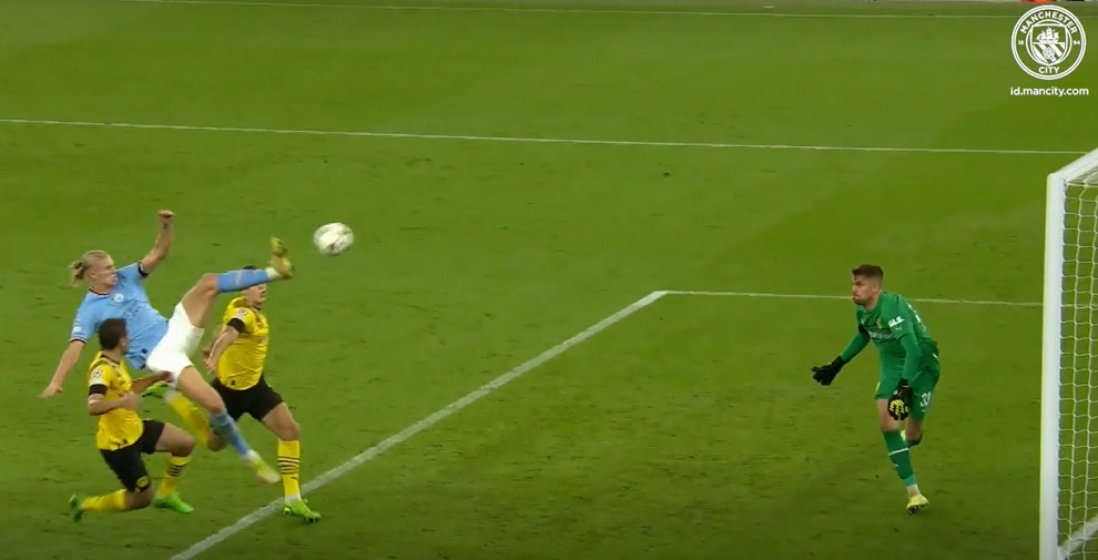 VIDEO:  Gol Kungfu Erling Haaland di Laga Manchester City 2-1 Borussia Dortmund