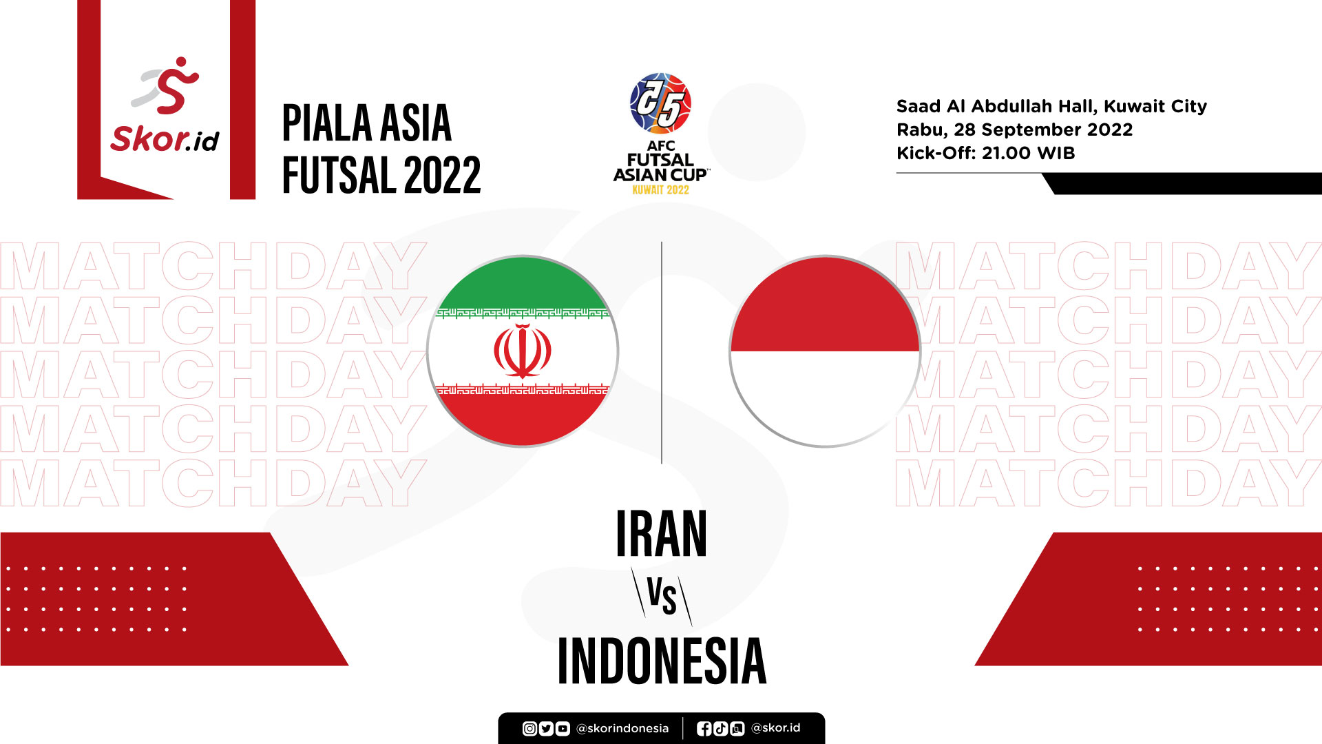 Prediksi dan Link Live Streaming Timnas Futsal Indonesia vs Iran di Piala Asia Futsal 2022