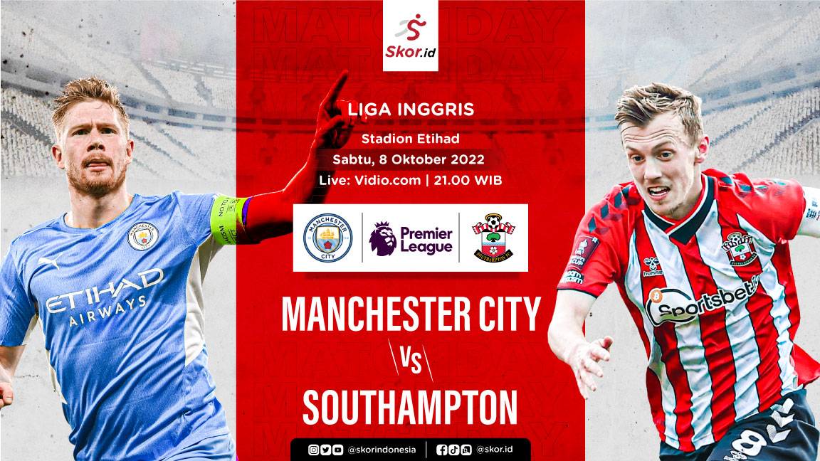 Link Live Streaming Manchester City vs Southampton di Liga Inggris 2022-2023
