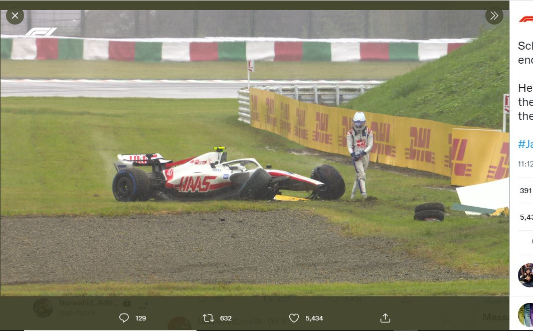 Kronologi Kecelakaan Mick Schumacher, Mobil Haas Terbelah Jelang F1 GP Jepang 2022