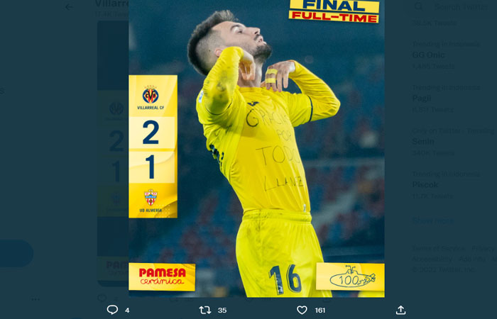 Beri Penghormatan Mendiang Wapres, Pemain Villarreal Ini Diusir Keluar Lapangan