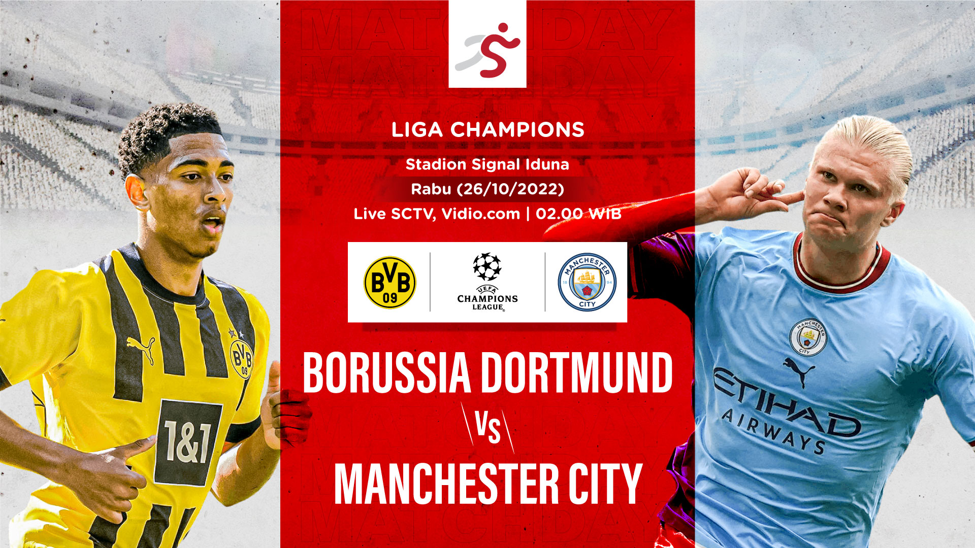 Link Live Streaming Borussia Dortmund vs Manchester City di Liga Champions 2022-2023