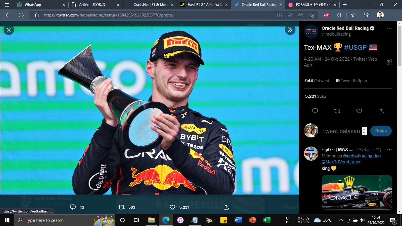 Max Verstappen Ungkap Balapan Terbaik dan Terburuknya di F1 2022