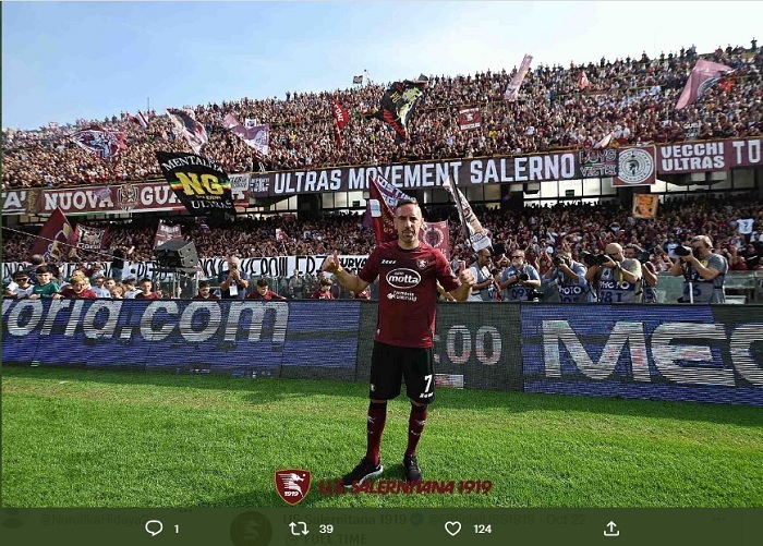 Penuh Emosi, Franck Ribery Menutup Karier Sepak Bola di Depan Pendukung Salernitana