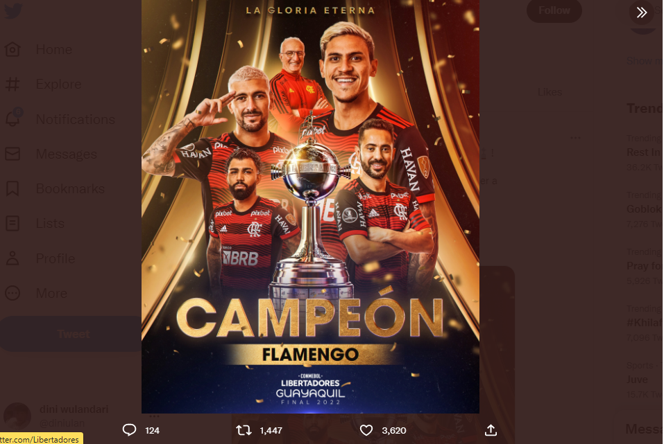 Flamengo Juara Copa Libertadores untuk Ketiga Kali