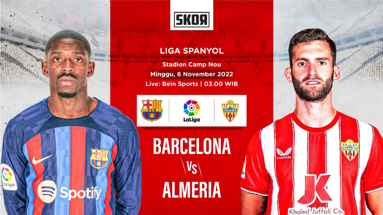 Link Live Streaming Barcelona vs Almeria di Liga Spanyol 2022-2023