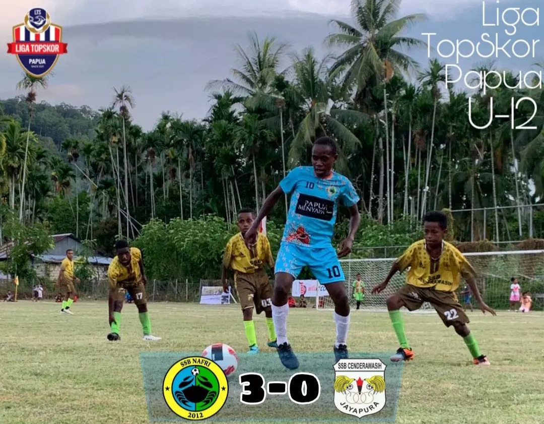 Liga TopSkor U-12 Papua: SSB Nafri Melesat Usai Menang Telak