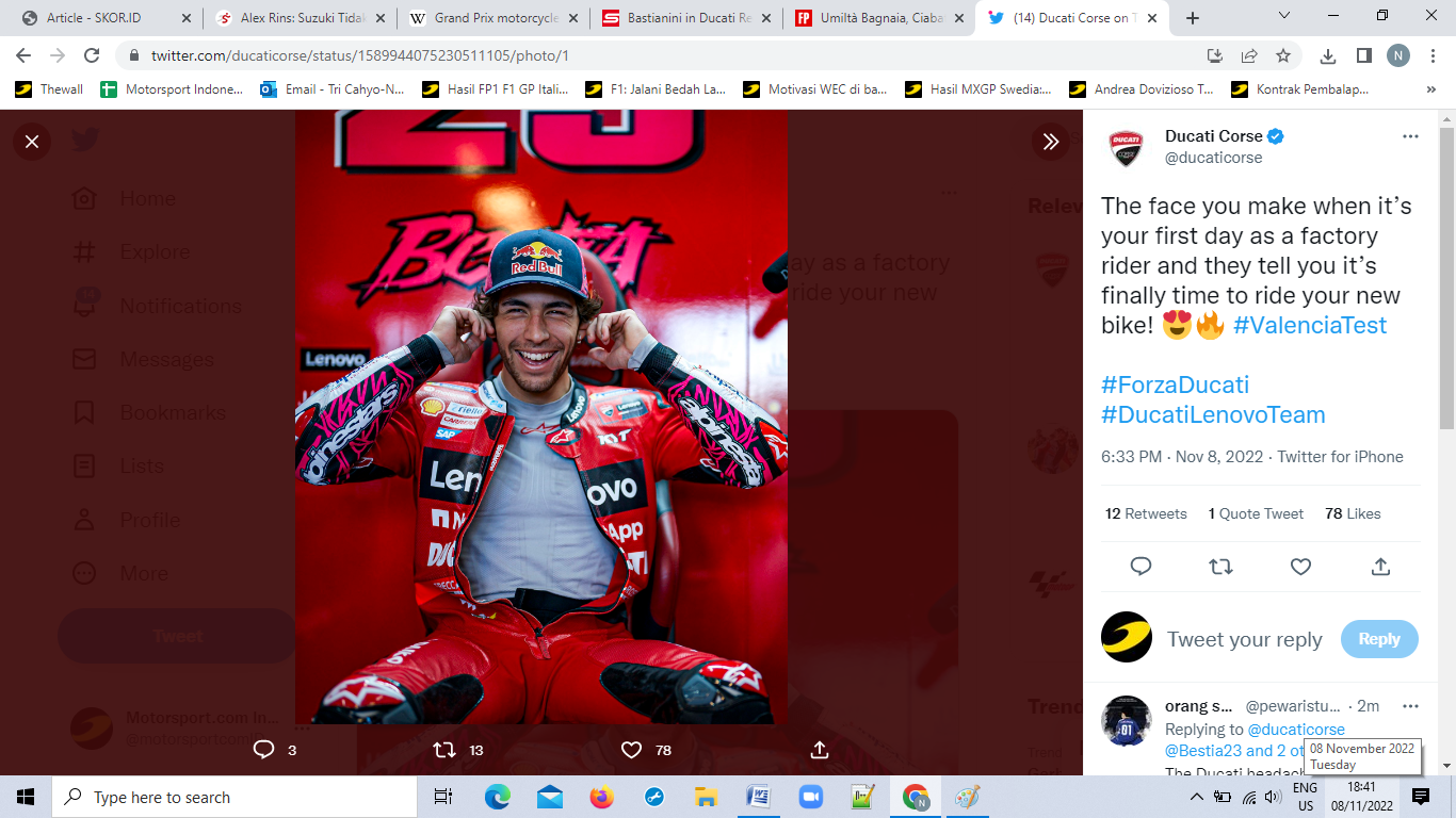 Cemerlang di MotoGP 2022, Enea Bastianini Ternyata Sempat Ingin Tinggalkan Balapan