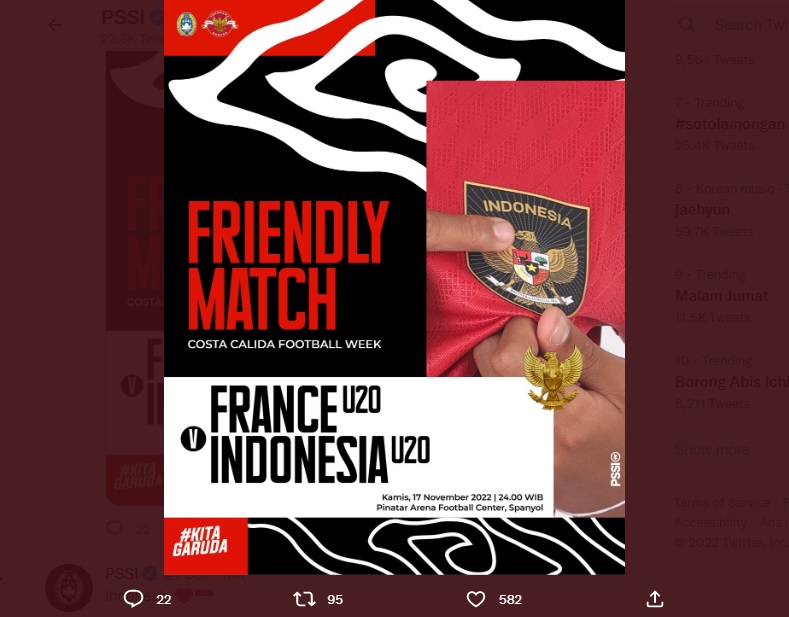 Hasil Timnas U-20 Indonesia vs Prancis U-20: Kalah Kelas, Garuda Muda Disikat Enam Gol Tanpa Balas