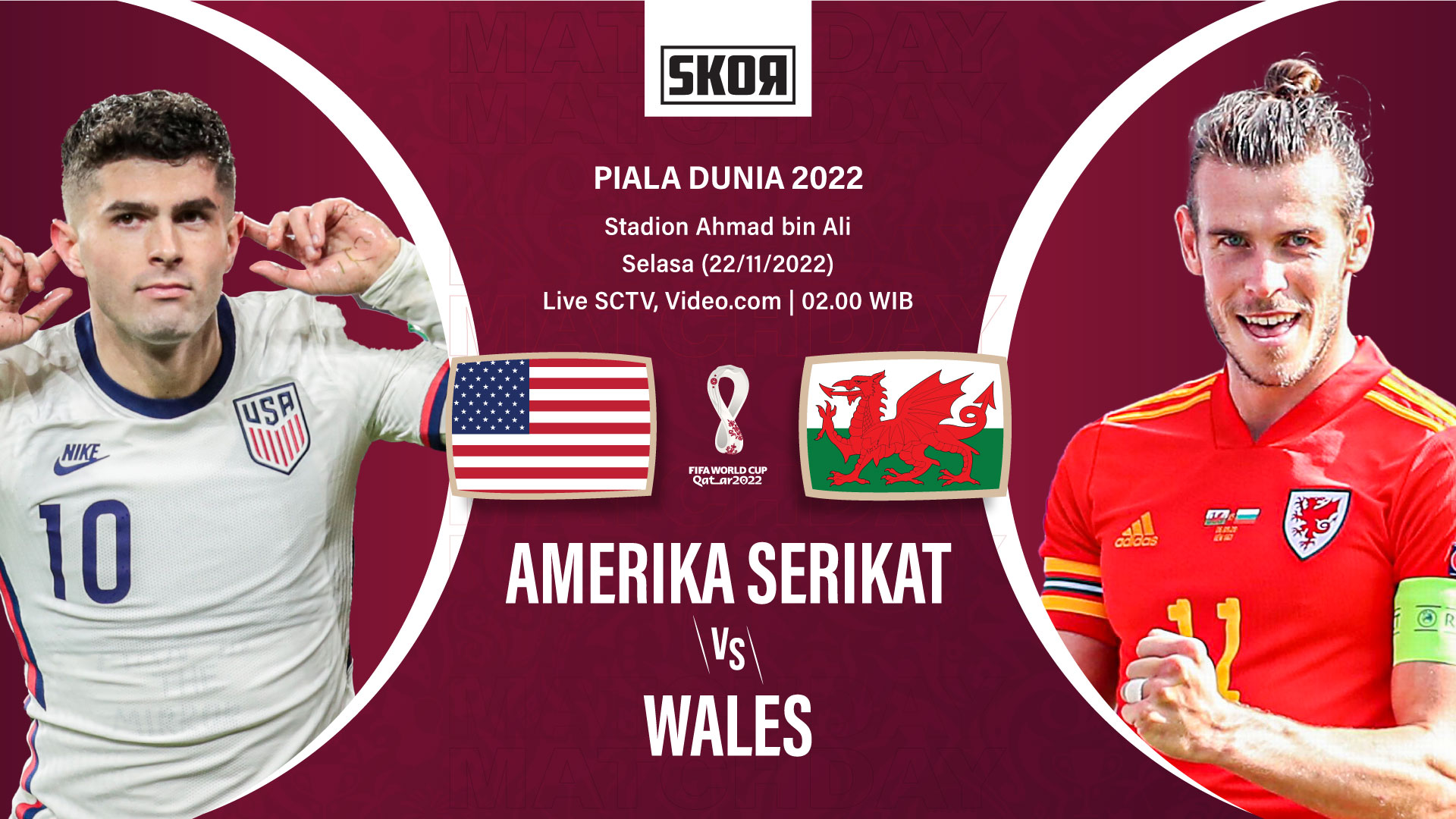 Preview dan Link Live Streaming Amerika Serikat vs Wales di Piala Dunia 2022