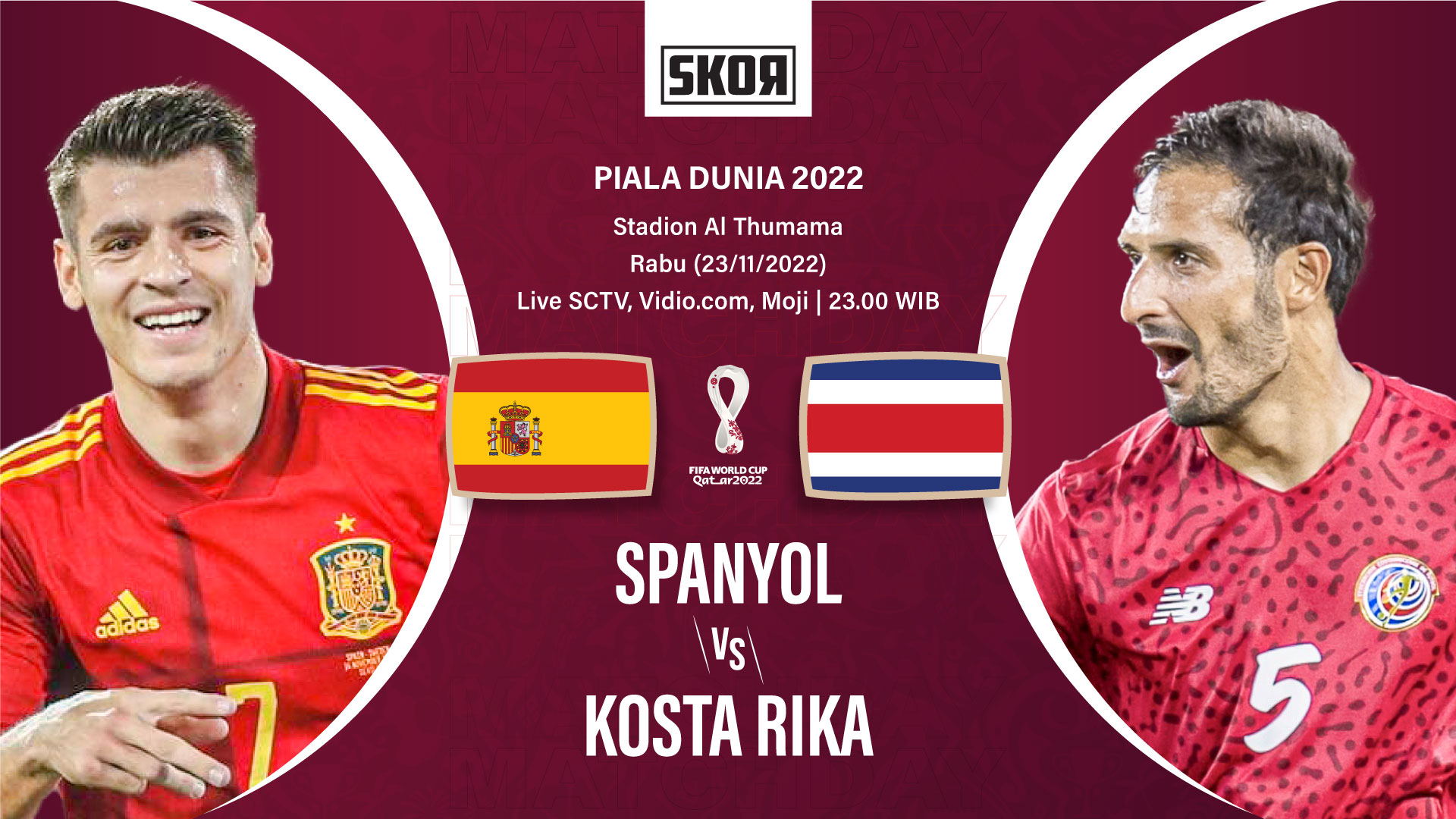 Preview dan Link Live Streaming Spanyol vs Kosta Rika di Piala Dunia 2022