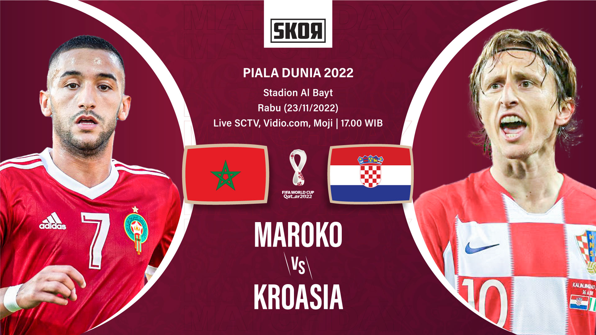 Preview dan Link Live Streaming Maroko vs Kroasia di Piala Dunia 2022