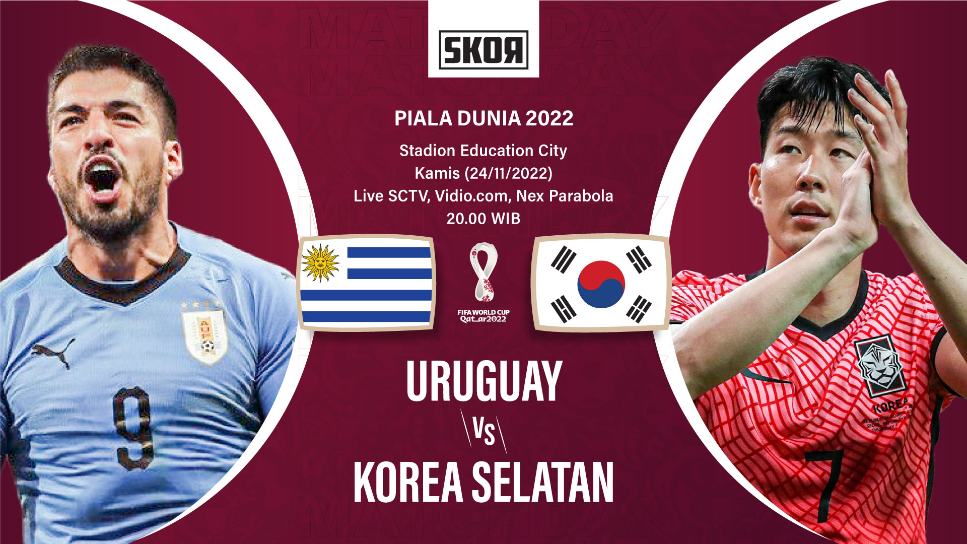 Preview dan Link Live Streaming Uruguay vs Korea Selatan di Piala Dunia 2022