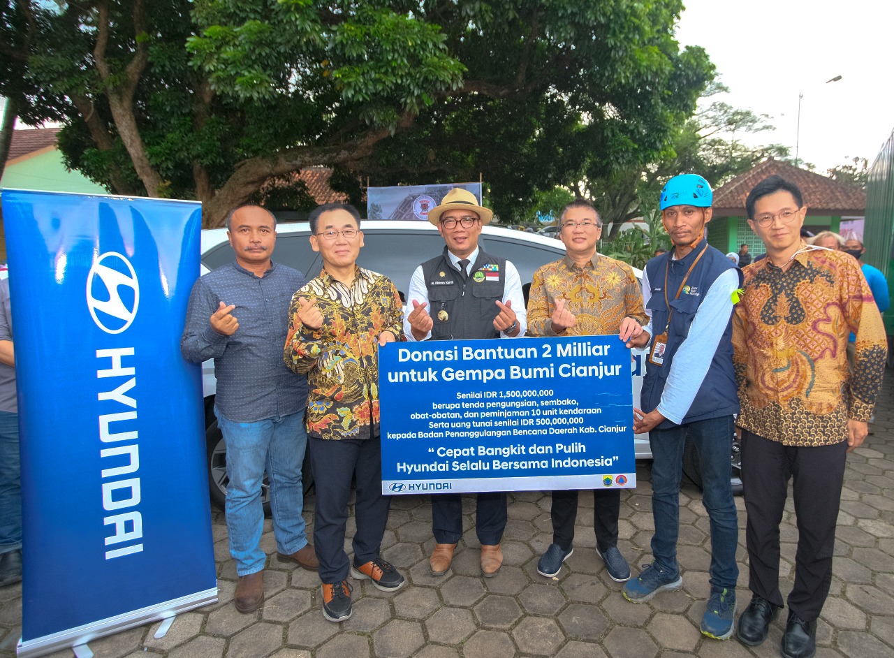 Hyundai Salurkan Donasi Rp2 Miliar dan Berbagai Bantuan untuk Korban Gempa Cianjur 
