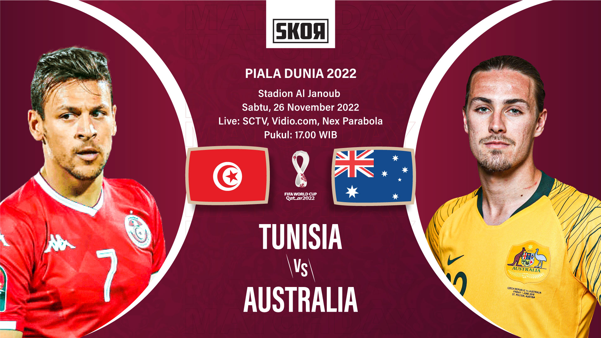 Piala Dunia 2022: Australia Jaga Peluang ke 16 Besar setelah Menang 1-0 atas Tunisia