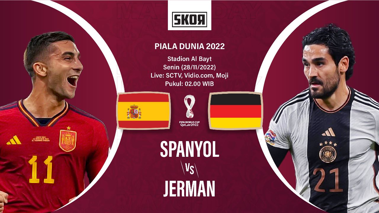 Piala Dunia 2022: Head to Head Spanyol vs Jerman