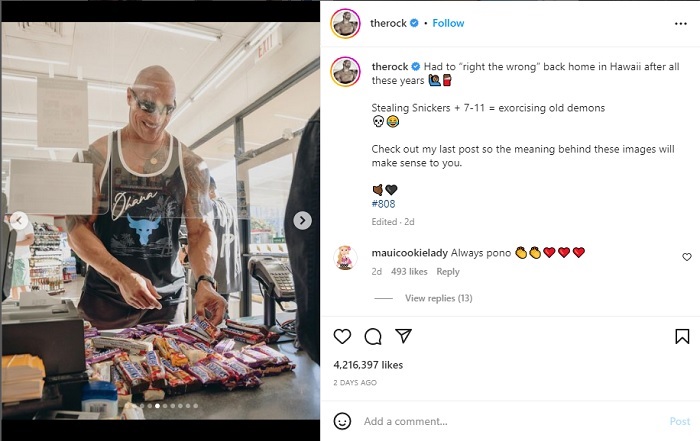 Pulang ke Hawaii, 'The Rock' Dwayne Johnson Borong Snickers di 7-Eleven untuk Menebus Dosa Masa Remaja