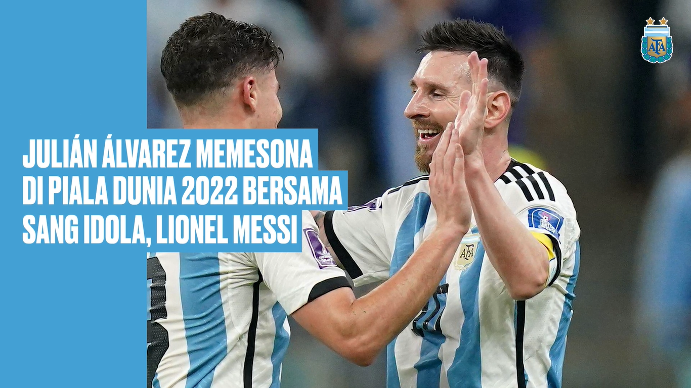 VIDEO: Julian Alvarez Memesona di Piala Dunia 2022 bersama Idolanya, Lionel Messi