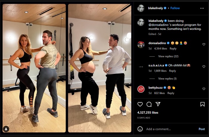 Blake Lively Bagikan Gambar Kocak Workout Kehamilan bersama Sang Pelatih Kebugaran 