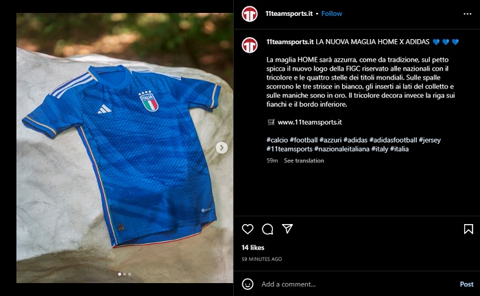 Italia x adidas Rilis Jersey Gli Azzurri untuk Pertama Kali dalam Hampir Lima Puluh Tahun