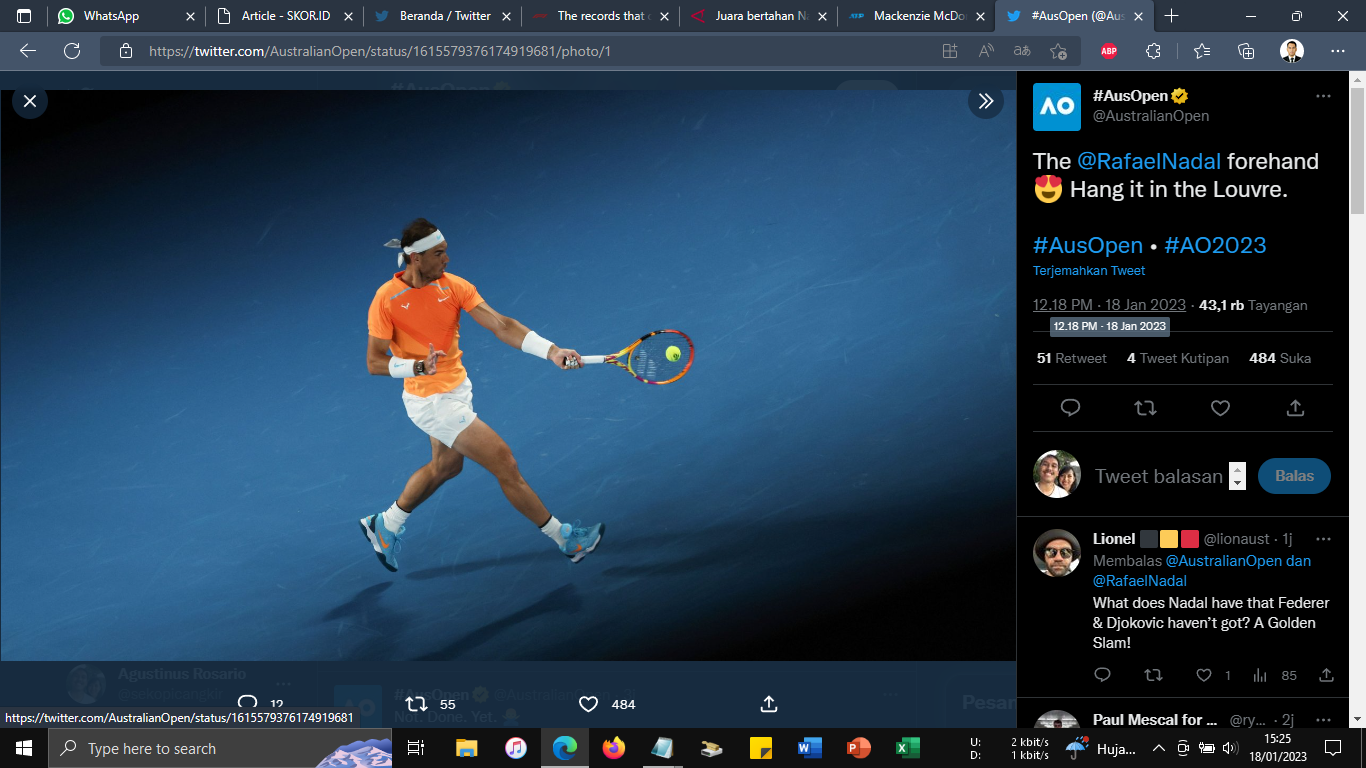 Australian Open 2023: Cedera, Rafael Nadal Tersingkir pada Babak Kedua