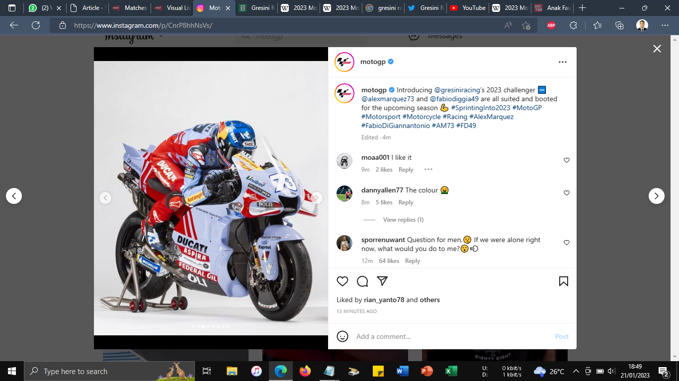 Sambut MotoGP 2023, Gresini Racing Tampil Lebih Berani dengan Aksen Merah