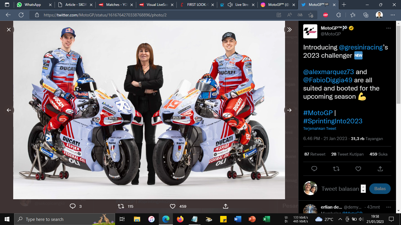 Usung Livery Anyar, Gresini Racing Siap Tembus 5 Besar pada MotoGP 2023