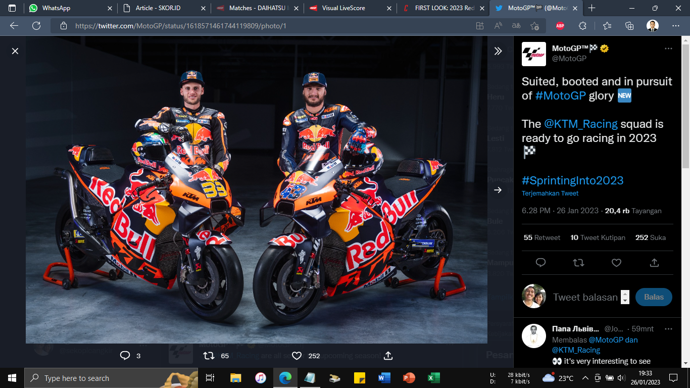 KTM Launching Motor Baru, Brad Binder dan Jack Miller Antusias Sambut MotoGP 2023