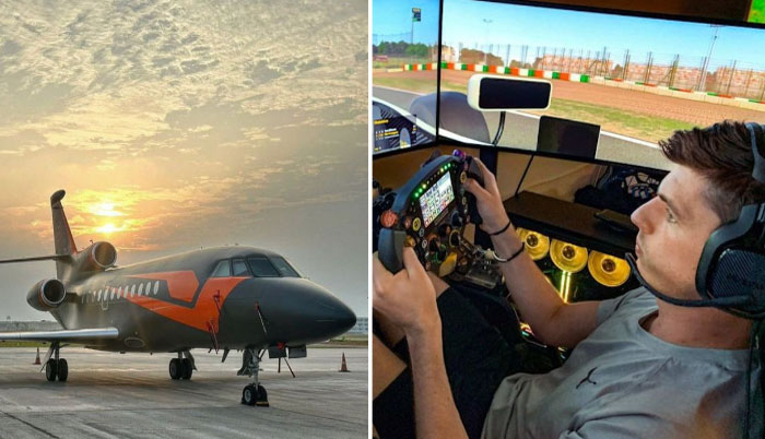 Max Verstappen Memasang Sim Racing Set-Up ke Jet Pribadinya Senilai Rp226 Miliar