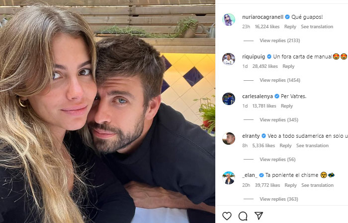 Gerard Pique dan Pacar Barunya Clara Chia Tersenyum di Instagram