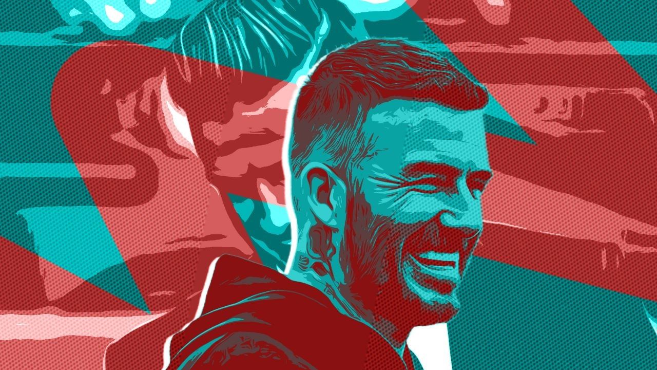 Rambut lancip David Beckham. (grafis Hendy AS/Skor.id)