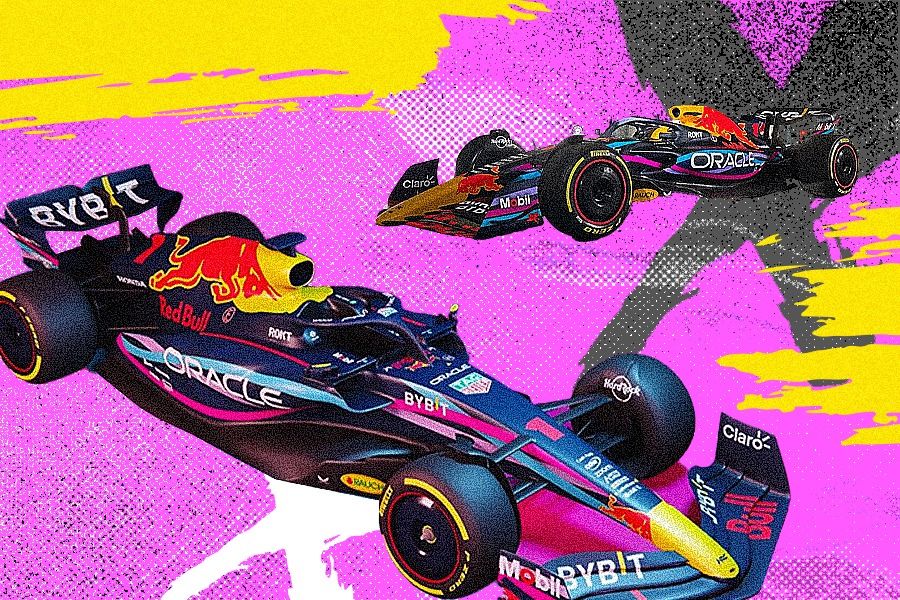 Red Bull Racing memperlihatkan mobil RB19 kreasi penggemar mereka untuk Grand Prix Miami akhir pekan lalu. (Deni Sulaeman/Skor.id)