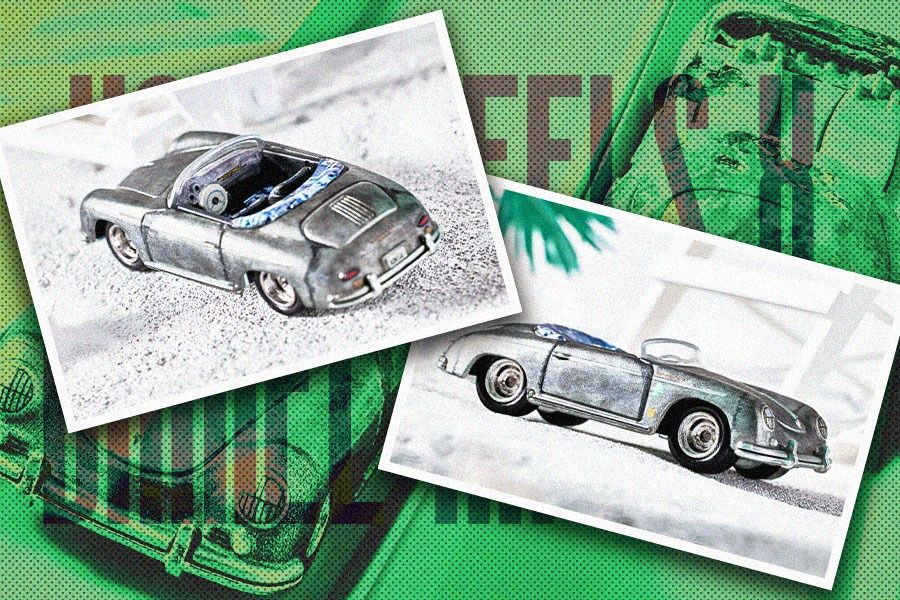 Salah satu karya Daniel Arsham di lap kedua adalah replika Porsche 356 “Bonsai” Speedster. (Hendy AS/Skor.id)