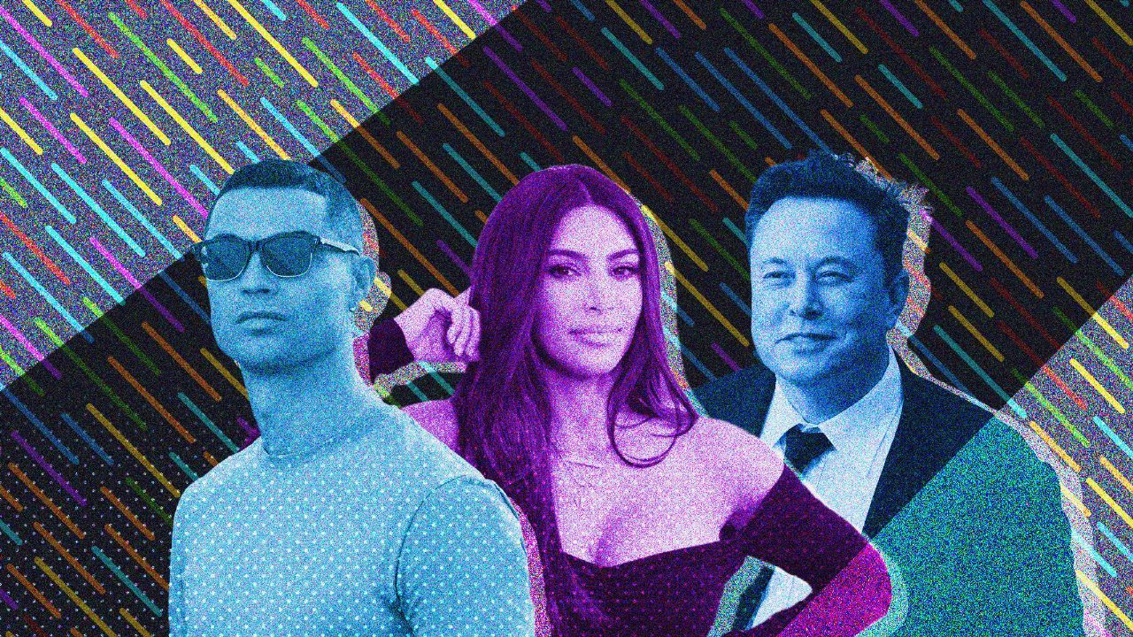 Kim Kardashian dan Elon Musk mengantongi lebih dari £70.000 per detik atau sekitar Rp1,2 miliar, lebih besar dari Cristiano Ronaldo. grafis skor.id/Hendy