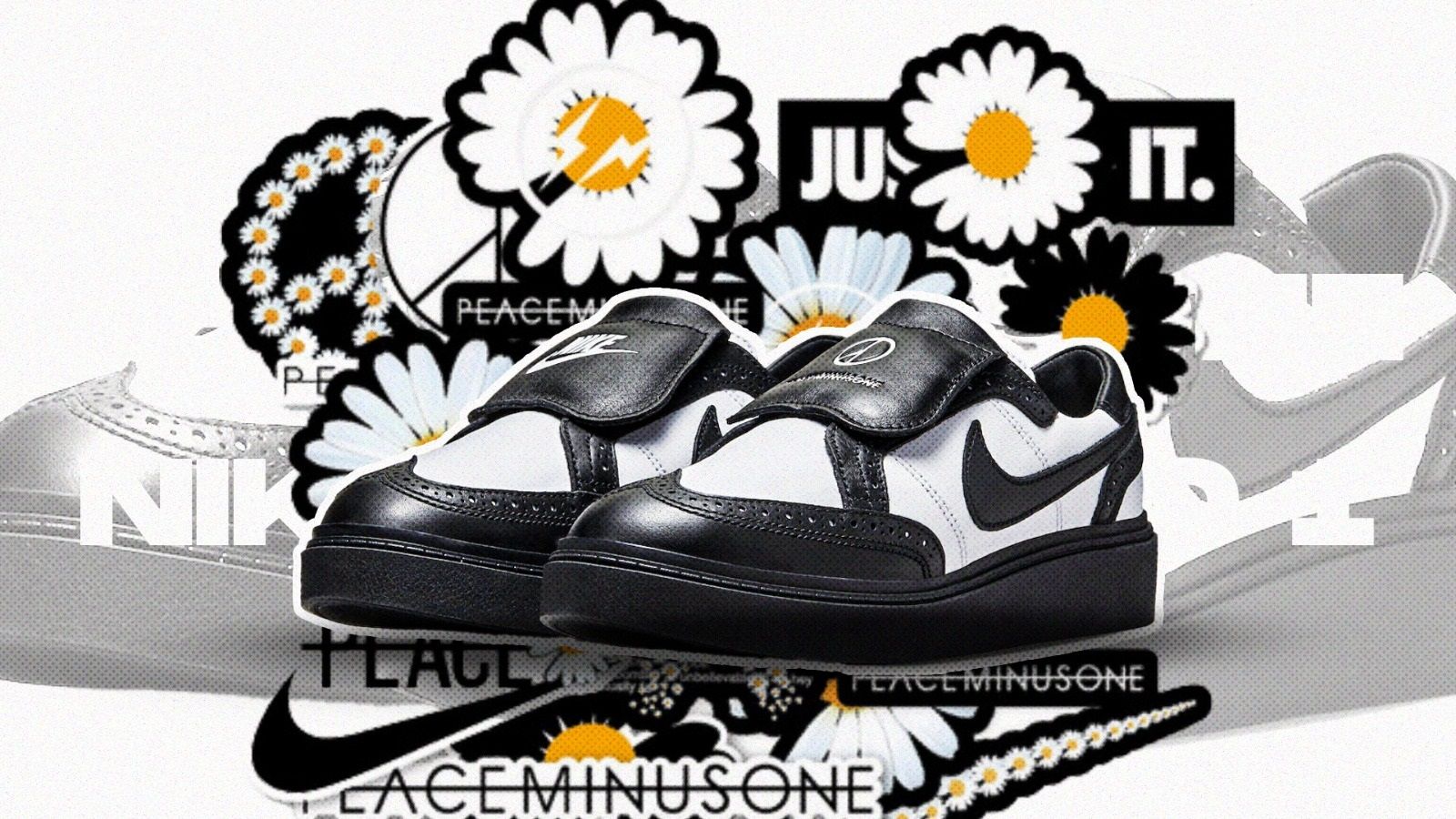 Peaceminusone x Nike Kwondo 1 G-Dragon dalam Warna Hitam dan Putih