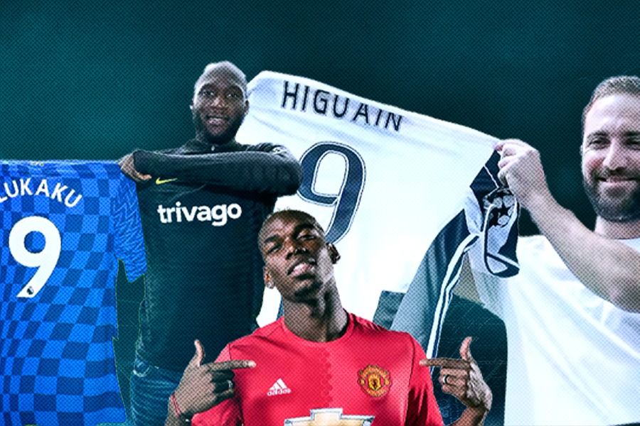 Romelu Lukaku, Paul Pogba, hingga Gonzalo Higuain, pemain dalam daftar transfer termahal Liga Italia. (Grafis: Yudhy Kurniawan/Skor.id).