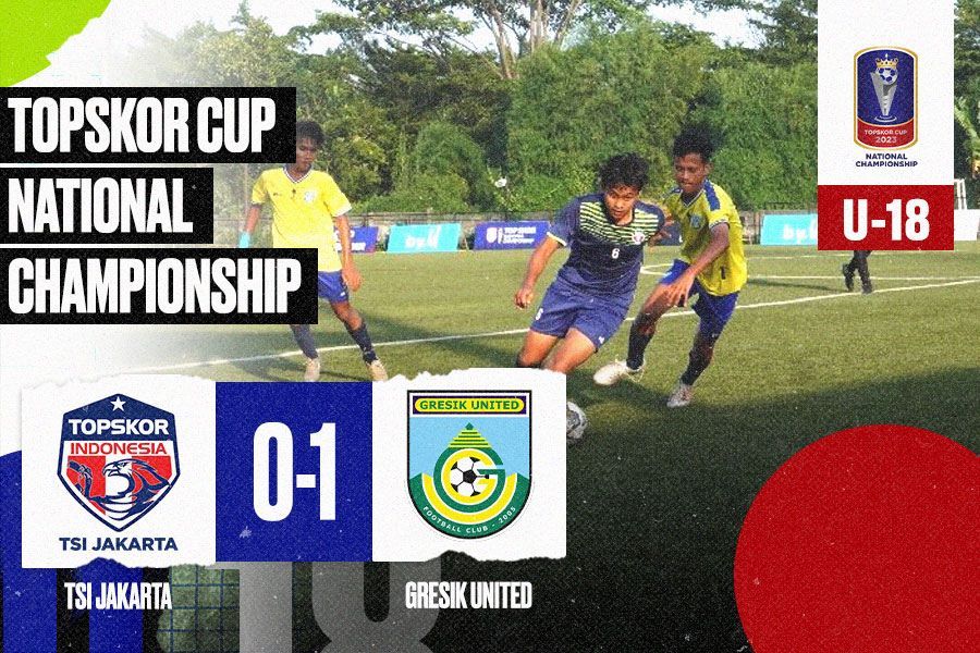 TSI Jakarta vs Gresik United di TCNC U-18 2023. (Yusuf/Skor.id)